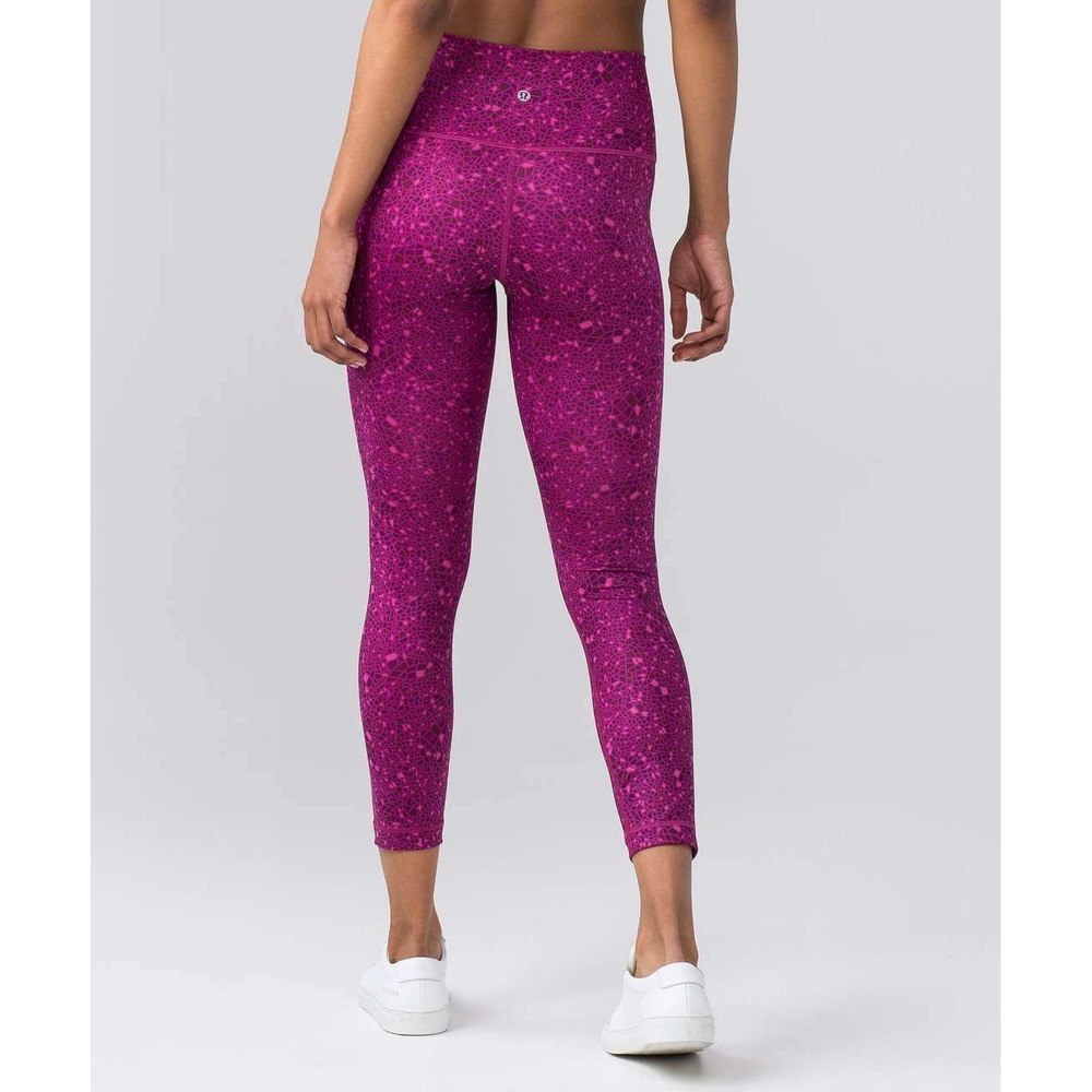 Lululemon  High Rise Leggings Size 8 Pink Geometric Mosaic Print